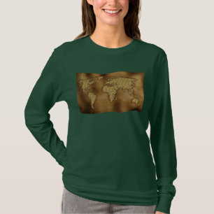旧世界地図デザイナーギフト Tシャツ