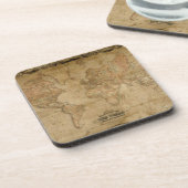 旧世界地図ヴィンテージコルクコースター コースター (左側)