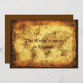 旧世界地図招待状カード 招待状 (正面/裏面)