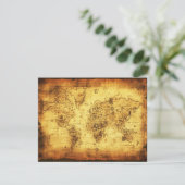 旧世界地図招待状カード 招待状 (スタンド正面)