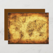 旧世界地図招待状カード 招待状 (正面/裏面)