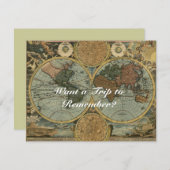 旧世界地図招待状カード 招待状 (正面/裏面)