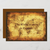 旧世界地図招待状カード 招待状 (正面/裏面)