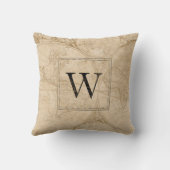 旧世界地図航海のいかりモノグラム クッション (裏面)