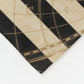 旧世界地図航海のいかりモノグラム フリースブランケット (角)