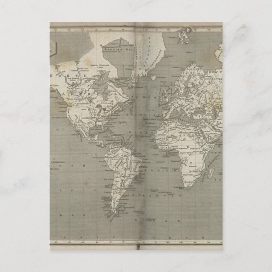 旧世界地図1820 ポストカード (正面)