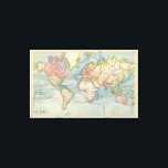 旧世界地図1883アンティーク地図 キャンバスプリント<br><div class="desc">ヴィンテージワールドマップ1883メルカトルの投影ワールドOn Mercator's Projection.これは非常に詳細なヴィンテージマップの複製である。</div>