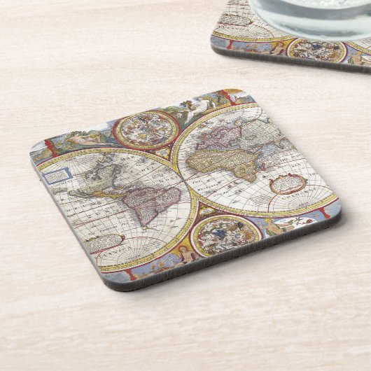 旧世界地図 コースター (左側)