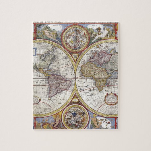 旧世界地図 ジグソーパズル (縦)