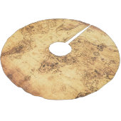 旧世界地図：ステンドパーチメントヴィンテージ ブラッシュドポリエステルツリースカート (アングル)