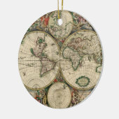 旧世界地図 セラミックオーナメント (左)