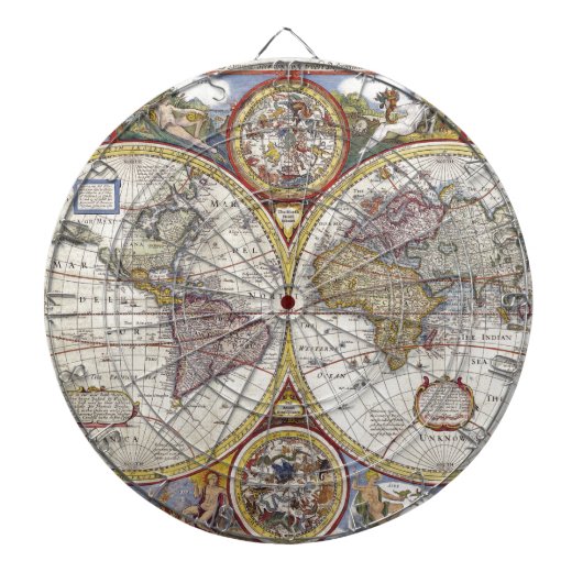 旧世界地図 ダーツボード (正面)