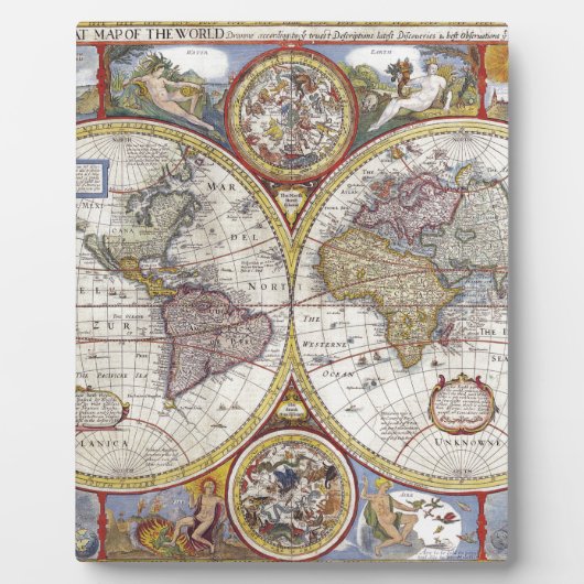 旧世界地図 フォトプラーク (正面)