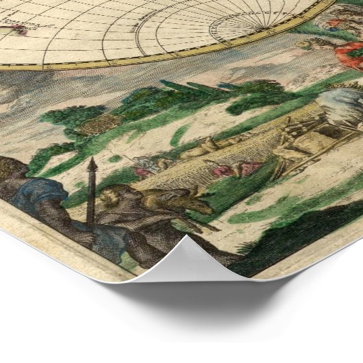 旧世界地図 ポスター (角)