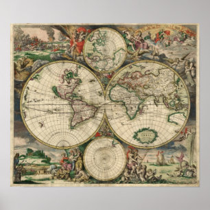 旧世界地図 ポスター