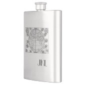 旧世界地図（モノグラム） フラスク (左)