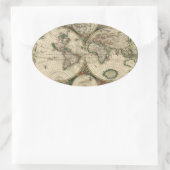 旧世界地図 楕円形シール (バッグ)