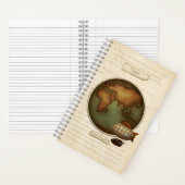 旧世界新世界地図カスタムSteampunk 5.5x8.5 ノートブック (内側)