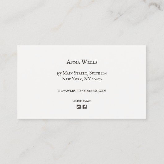 旧世界素朴タイポグラフィ名刺 名刺 (裏面)