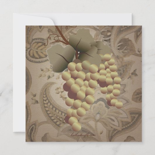 旧世界葡萄ワインをテーマにした誕生日パーティー 招待状 (裏面)