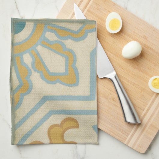 旧世界装飾瓦模様 キッチンタオル (四つ折り)