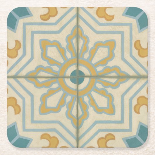 旧世界装飾瓦模様 スクエアペーパーコースター (正面)