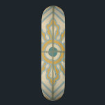 旧世界装飾瓦模様 スケートボード<br><div class="desc">この古い世界のプリントは、青と金ゴールドをベージュの背景に飾りタイルのパターンを提供するChariklia Zarrisの作成。花やパステル素晴らしプリントのファンに贈る！</div>