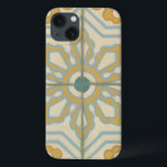 旧世界装飾瓦模様 iPhone 13ケース<br><div class="desc">この古い世界のプリントは、青と金ゴールドをベージュの背景に飾りタイルのパターンを提供するChariklia Zarrisの作成。花やパステル素晴らしプリントのファンに贈る！</div>