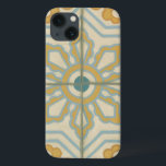 旧世界装飾瓦模様 iPhone 13ケース<br><div class="desc">この古い世界のプリントは、青と金ゴールドをベージュの背景に飾りタイルのパターンを提供するChariklia Zarrisの作成。花やパステル素晴らしプリントのファンに贈る!</div>