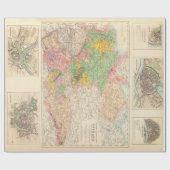 旧中央ドイツと北ドイツの都市地図（1872年）  ラッピングペーパー (フラット)