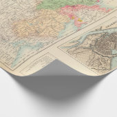 旧中央ドイツと北ドイツの都市地図（1872年）  ラッピングペーパー (角)