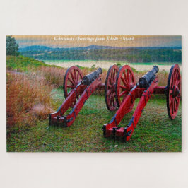 旧内戦の大砲。クリスマスの挨拶 ジグソーパズル