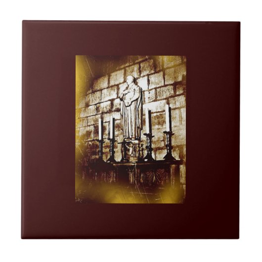 旧写真ノートルダム像 タイル (正面)