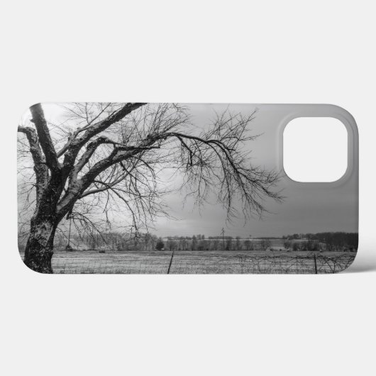 旧冬の木グレースケールiPhoneケース Case-Mate iPhoneケース (裏面 (横))