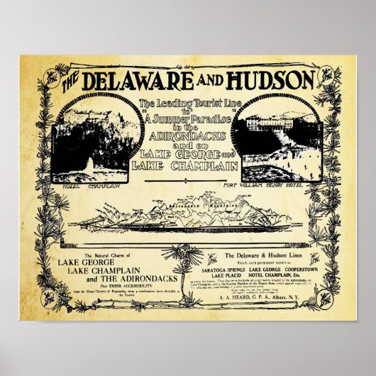 旧列車旅行休暇広告 ポスター (正面)