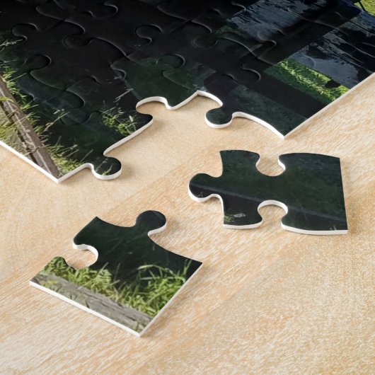 旧列車機関車クインシーマインハンコックミシガン ジグソーパズル (側面)