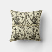 旧北ドイツのタイル、ヴィンテージセラミックタイル クッション (裏面)