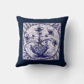 旧北ドイツのタイル、ヴィンテージセラミックタイル クッション (裏面)