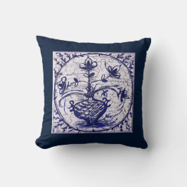 旧北ドイツのタイル、ヴィンテージセラミックタイル クッション