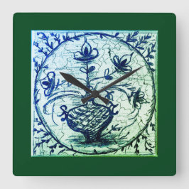 旧北ドイツ瓦、ヴィンテージ瓦 スクエア壁時計