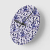 旧北ドイツ瓦、ヴィンテージ陶瓦 ラウンド壁時計 (傾斜)