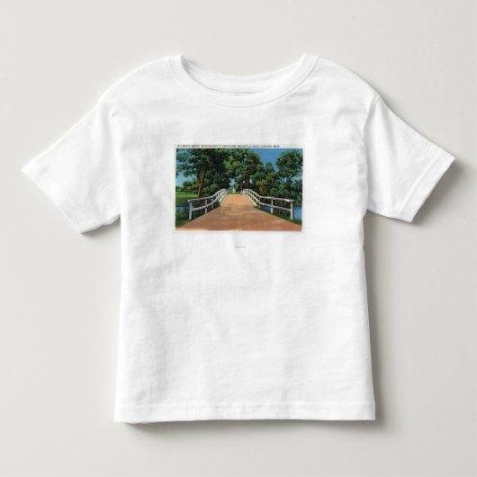 旧北橋のミニッツマン像のビュー トドラーTシャツ (正面)