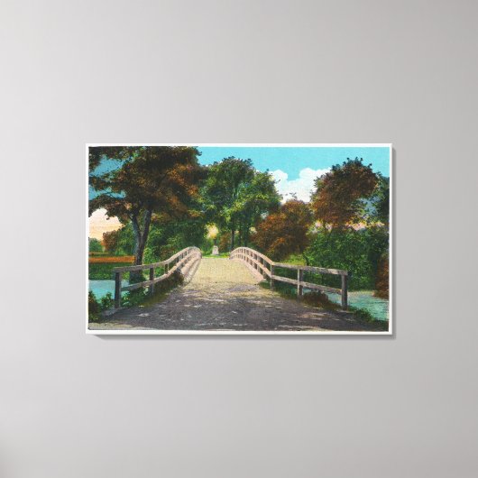 旧北橋のミニッツマン像のビュー# 2 キャンバスプリント (正面)