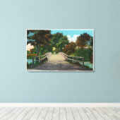 旧北橋のミニッツマン像のビュー# 2 キャンバスプリント (インサイチュ (ウッドフロア))