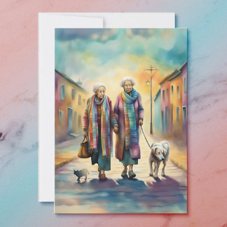 旧友だちグリーティングカード サンキューカード