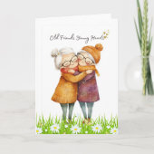 旧友だち若いハート空白のグリーティングカード カード (正面)