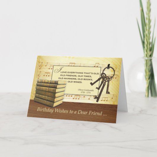 旧友への誕生日、おもしろいヴィンテージブック&K カード (正面)