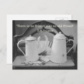 "旧友"ヴィンテージエナメルウェアコーヒー/紅茶ポットポー ポストカード (正面/裏面)