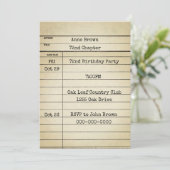 旧図書館カード72nd誕生日パーティー 招待状 (スタンド正面)