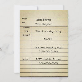 旧図書館カード76th誕生日パーティー 招待状